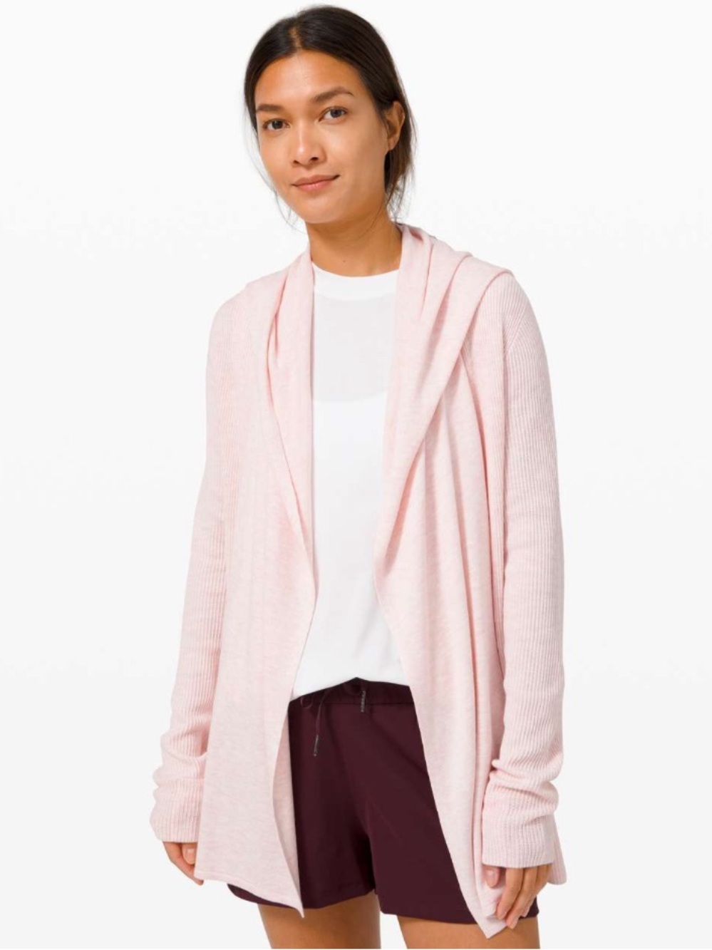 Lululemon Sundown Sweater Wrap Cardigan Heathered Ballet Slipper Size Large Yoga